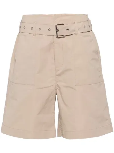 Izzue Knee-length Twill Shorts In Brown