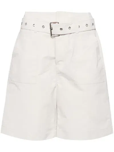 Izzue Knee-length Twill Shorts In White