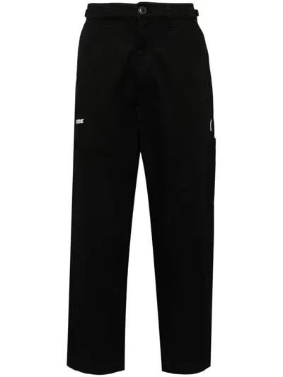 Izzue Logo-embroidered Casual Trousers In Black