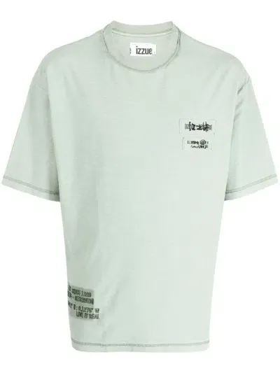 Izzue Logo-patch Cotton T-shirt In Grün