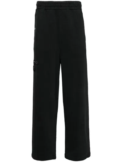 Izzue Logo-patch Cotton Track Pants In Black