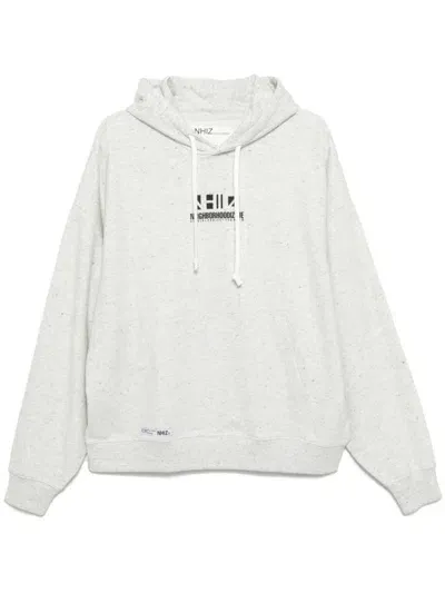 Izzue Logo Print Hoodie In Grey