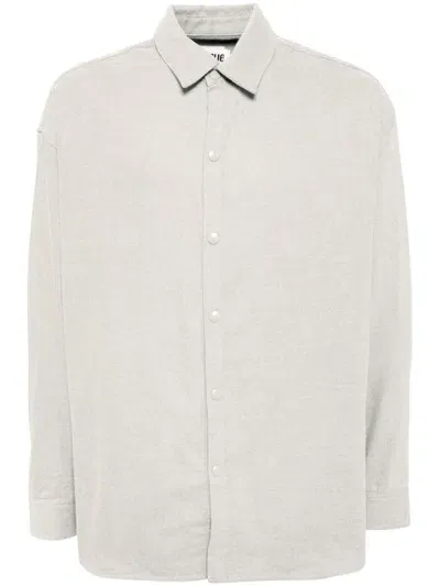 Izzue Long-sleeved Cotton-blend Shirt In Grey