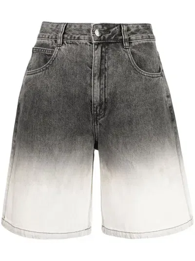 Izzue Ombré Effect Denim Shorts In Grey