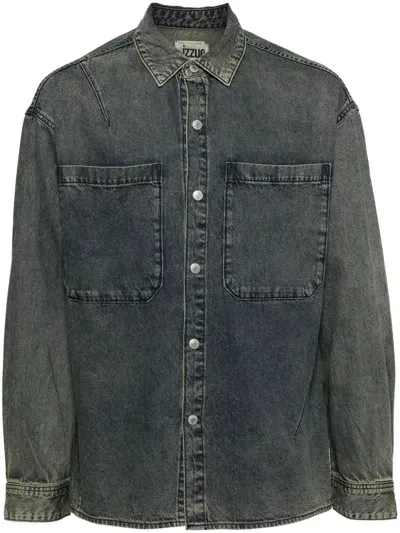 Izzue Patch Pocket Denim Shirt In Blue