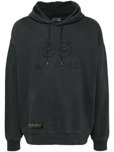 Izzue Slogan-embossed Hoodie In Black