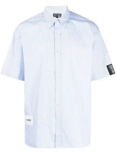 Izzue Stripe-pattern Short-sleeved Shirt In Blue