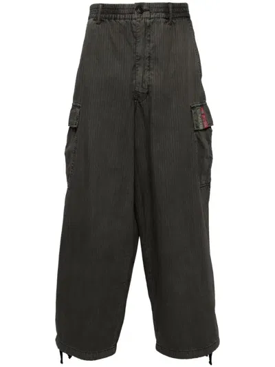 Izzue Wide-leg Cargo Pants In Grey