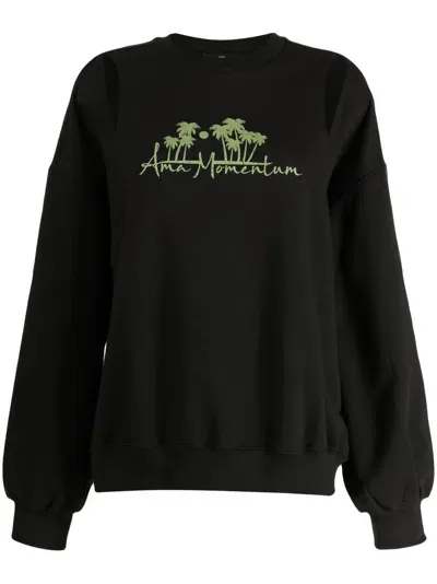 J Koo Sweatshirt Mit Cut-out In Black