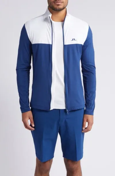 J. Lindeberg Banks Zip-up Performance Jacket In Estate Blue