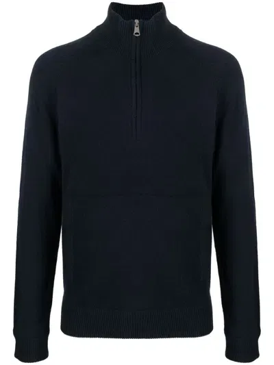 J. Lindeberg Collin Half-zip Knit Jumper In 蓝色