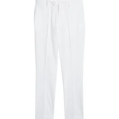 J. Lindeberg Elliott Flat Front Water Repellent Stretch Pants In White