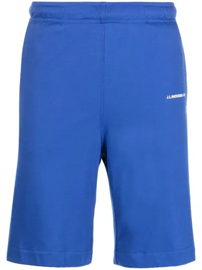 J. Lindeberg Logo-print Elasticated-waistband Shorts In Blue