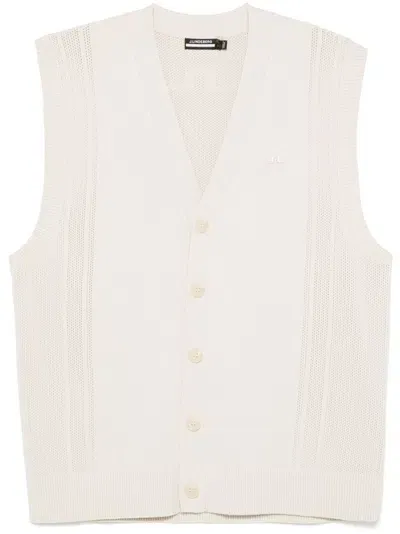 J. Lindeberg Markus Knitted Vest In Neutrals