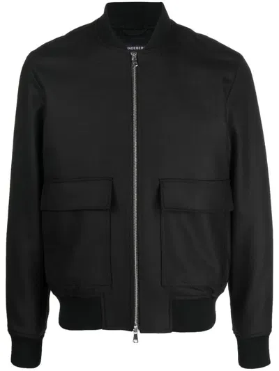 J. Lindeberg Thom Zip-up Bomber Jacket In 黑色