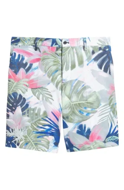 J. Lindeberg Vent Palm Print Performance Golf Shorts In Calypso Oil Green