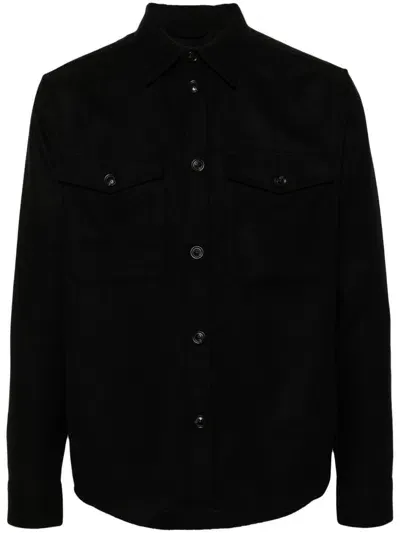 J. Lindeberg Wool Overshirt In Black