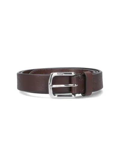 J & M Davidson Mini Logo Belt In Brown