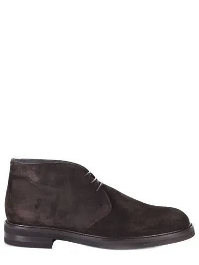 J. Wilton Jerold Wilton Suede Ankle Boots In Marrone Scuro