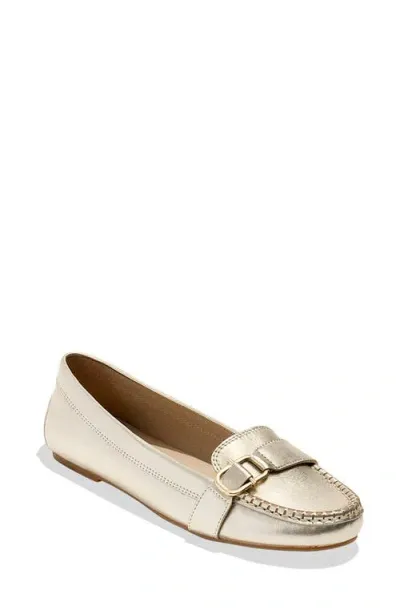 Jack Rogers Hanover Moc Toe Flat In Platinum