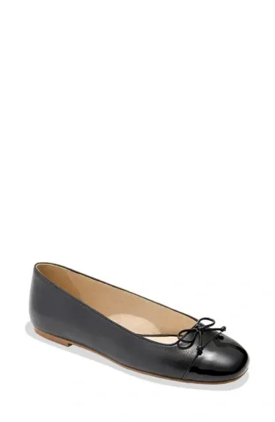 Jack Rogers Kenlyn Cap Toe Flat In Black/black Pat