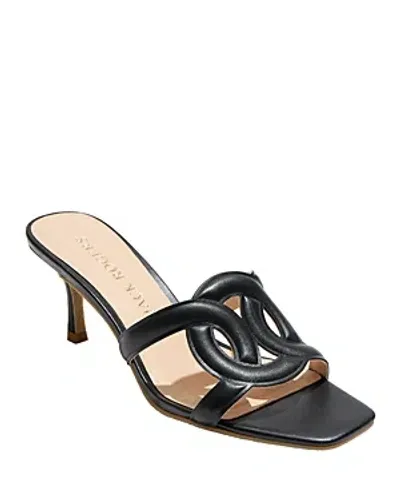 Jack Rogers Women's Dobson Square Toe Mid Heel Sandals In Black