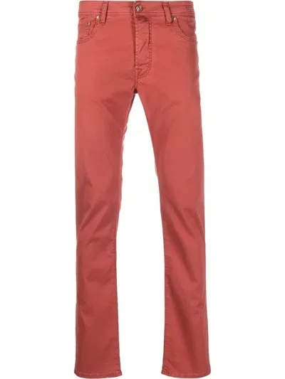 Jacob Cohen Attached-scarf Straight-leg Jeans In Red