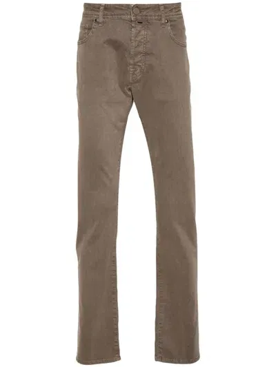 Jacob Cohen Bard Slim-fit Trousers In Brown