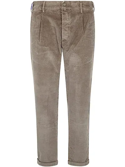 Jacob Cohen Crop Slim Single Pence Henry Pant In Elephant Grey