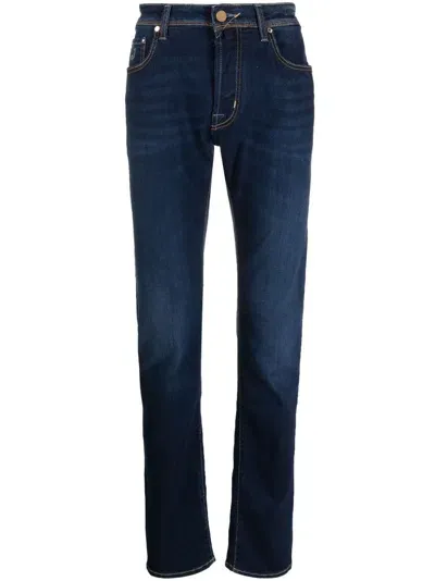 Jacob Cohen Dark-wash Straight-leg Jeans In Blau