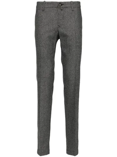 Jacob Cohen Dogtooth-pattern Trousers In Grey