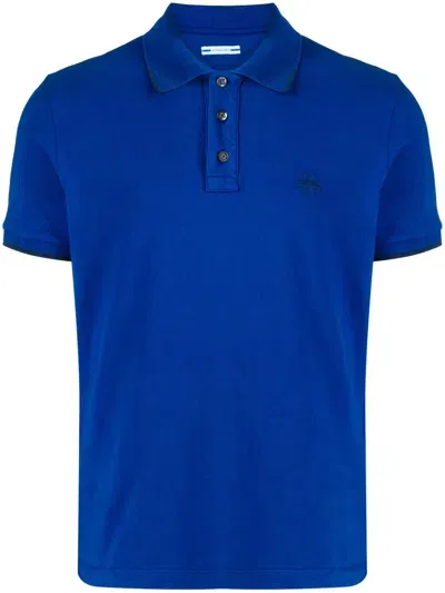 Jacob Cohen Logo-embroidered Cotton Polo Shirt In Blue