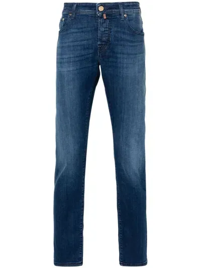 Jacob Cohen Logo-patch Jeans In Blue