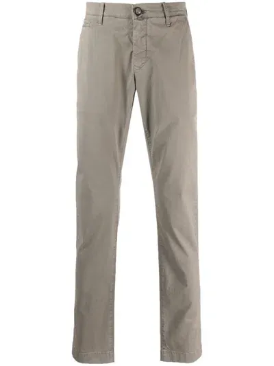 Jacob Cohen Logo-patch Straight-leg Trousers In Neutrals