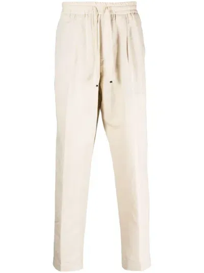 Jacob Cohen Logo-patch Straight-leg Trousers In Neutrals