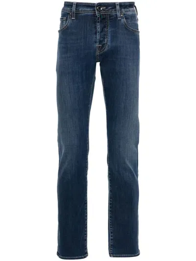 Jacob Cohen Logo-patch Jeans In Blue