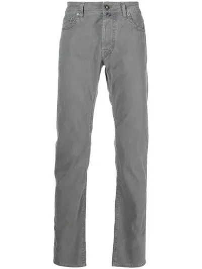 Jacob Cohen Mid-rise Straight-leg Trousers In Grey