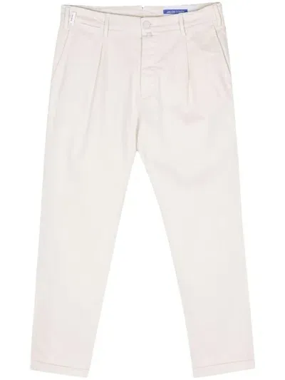 Jacob Cohen Pleat-detail Trousers In White