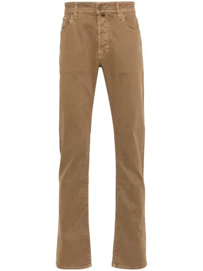 Jacob Cohen Corduroy Straight-leg Trousers In Neutrals