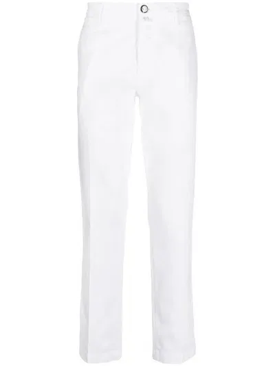 Jacob Cohen Stretch-cotton Chinos In Weiss