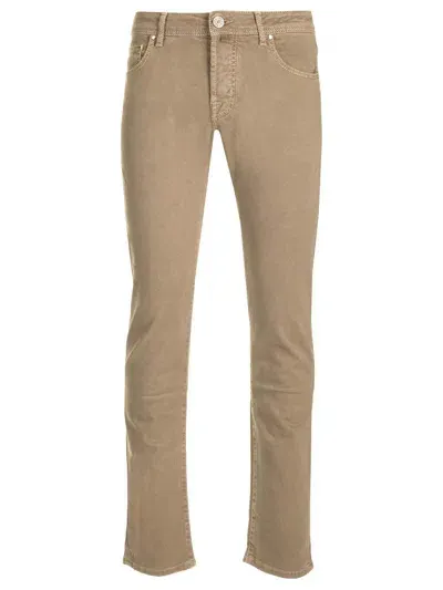 Jacob Cohen Velvet Trousers In Beige