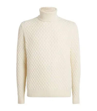 Jacob Cohen Virgin Wool Rollneck Sweater In Neutrals