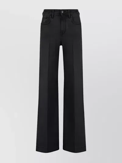 Jacob Cohen Wide-leg High Rise Cotton Jeans In Black