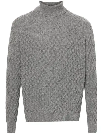 Jacob Cohen Wool High-neck Sweater In Grey