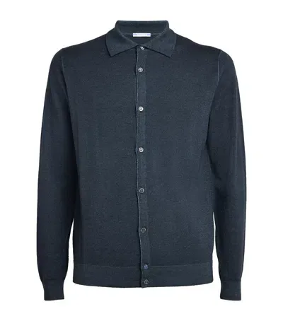 Jacob Cohen Wool Polo Shirt In Navy