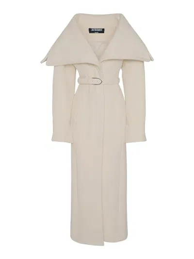 Jacquemus Wool Coat In Blanco