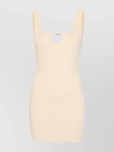 Jacquemus Yellow Les Classiques 'la Mini Robe Sierra' Minidress In Light Beige