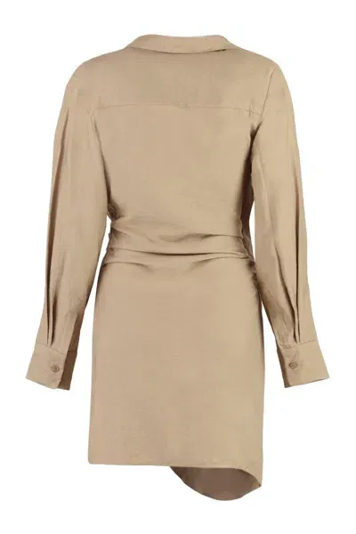 Jacquemus Bahia Viscose Dress In Beige