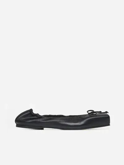 Jacquemus Ballet Leather Ballet Flats In Black