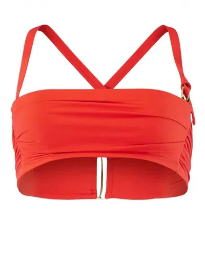 Jacquemus Bandeau Bikini Top In Orange